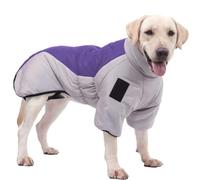 RUYICZB Manteau pour Chien par Temps Froid, Manteaux d'hiver Imperméable Et Réfléchissant pour Chiens, Veste d'hiver pour Chiens Moyens Et Grands avec Harnais Vêtements pour Chiens,Violet,XXL