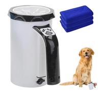 RUYICZB Nettoyeur Patte Chien, 2 en 1 Portable Nettoyeur Pattes pour Chien Automatique Paw Cleaner 7.4V Rechargeable avec Brosse Amovible Silicone Souple pour Laver Les Pattes du Chiens,Noir