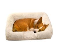 RUYICZB Panier pour Chien Orthopedique, Canapé pour Chiot De Grande Moyenne Et Petite Taille en Mousse Alvéolée avec Housse Amovible Lavable, Lit Velours Antidérapant,Beige,S 17.7X15.7X6.7in