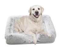 RUYICZB Panier pour Chien Orthopedique, Canapé pour Chiot De Grande Moyenne Et Petite Taille en Mousse Alvéolée avec Housse Amovible Lavable, Lit Velours Antidérapant,Gary c,2XL 51X35.4X8.7in