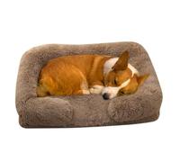 RUYICZB Panier pour Chien Orthopedique, Canapé pour Chiot De Grande Moyenne Et Petite Taille en Mousse Alvéolée avec Housse Amovible Lavable, Lit Velours Antidérapant,Brown d,S 17.7X15.7X6.7in