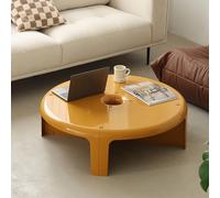 RUYICZB Table Basse Modulaire Élégante, Table Centrale Ronde avec Base Robuste, Tables Basses Rondes en Plastique, Tables Centrales pour Salon, Chambre, Bureau,Jaune