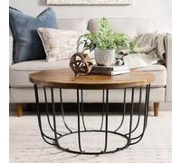 RUYICZB Table Basse Ronde De Salon, Table Basse Ronde Moderne, Tables Centrales en Bois, Petites Tables Rondes en Bois pour Chambres, Bureau, Maison,Marron,90cm