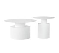 RUYICZB Table D'appoint pour Salon, Table Basse Noire Moderne, Tables Basses Rondes, Tables D'appoint pour Canapés, Chambre, Bureau, Salle À Manger,Blanc,2in1
