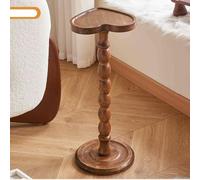 RUYICZB Table De Bar À Cocktail Ronde, Tables À Boissons pour Petits Espaces, Tables D'appoint Rondes en Bois, Table Haute pour Plantes D'intérieur,Walnut Heart Shaped