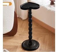 RUYICZB Table De Bar À Cocktail Ronde, Tables À Boissons pour Petits Espaces, Tables D'appoint Rondes en Bois, Table Haute pour Plantes D'intérieur,Black Heart Shaped