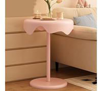 RUYICZB Table De Chevet Moderne, Petites Tables D'appoint Rondes Créatives, Petites Tables D'appoint Rondes en Métal, Table D'appoint À Pétales pour Chambre, Canapé, Fauteuil, Patio, Salon,Rose