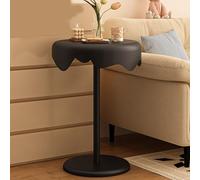 RUYICZB Table De Chevet Moderne, Petites Tables D'appoint Rondes Créatives, Petites Tables D'appoint Rondes en Métal, Table D'appoint À Pétales pour Chambre, Canapé, Fauteuil, Patio, Salon,Noir