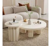 RUYICZB Tables Basses Modernes en Bois, Tables Basses Gigognes pour Salon, Petite Table À Thé pour Canapé, Table Basse Ronde Moderne en Bois,Small and Large