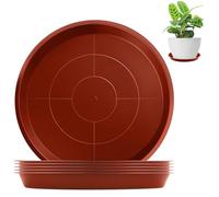 Ruytx Lot de 6 soucoupes pour pots de fleurs en terre cuite 38,5 cm | Grande soucoupe en plastique robuste pour pots de fleurs intérieur/extérieur, jardin, horticulture, culture hydroponique
