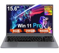 Ruzava Ordinateur Portable 15.6 Pouces Celeron N5095 Win11 Pro 8Go RAM 256Go SSD Extension1To 5G WiFi 1920x1080 FHD PC Portable avec Souris sans Fil QWERTY Clavier avec AZERTY Membrane du Clavie-Gray