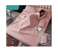 RUZGAR Drap de Sac de Couchage 100% Coton Plaid Rayé Confort Léger Sac de Couchage Adultes Drap de Couchage de Voyage en Simple Double (Color : Pink A, Size : 120x210cm-47x82)