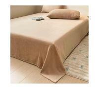 RUZGAR Drap Plat en Flanelle 120x230cm 160x230cm 200x230cm 240x250cm 240x270cm 1/2 Personne Chaud et Confortable(Brown,240x270cm+48x74cm x2)