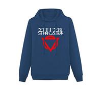 RUZHI RARE Men Enter Shikari Rock Hooded Digital Printed Sweatshirt Navy Navy 3XL