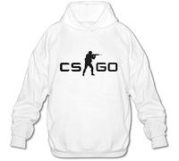 RUZHI RARE Men Man's Popular Fashion Hoodies Sweatshirts Counter-Strike Csgo Logo White M