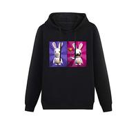 RUZHI RARE Men Rayman Raving Rabbids - Sudadera de algodón de mangaarga Negro Black XXL