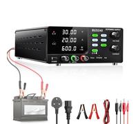 RUZIZAO Alimentation de banc variable 30 V 20 A, haute puissance 600 W, alimentation CC régulée 6 V 12 V 24 V LiFePO4 Chargeur de batterie lithium-ion Alimentation CC avec fonction mémoire OCP/bouton