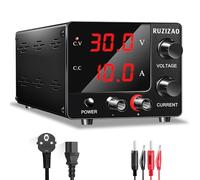 RUZIZAO Alimentation de Laboratoire 30V 10A, Puissance Maximale 150W 30V5A/15V10A Stabilisée Réglable à Courant Continu Avec Réglage du Encodeur et Affichage LED à 3 Chiffres