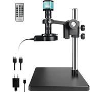 RUZIZAO Microscope Numérique 4K HDMI Type-C Camera Microscope avec Objectif 150X, Annulaire Lumière LED et Grande Base Métallique pour Réparation/Observation/Souder/Recherche, Compatible avec PC/TV