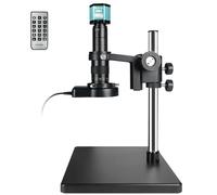 RUZIZAO Microscope Numérique 4K HDMI Type-C Camera Microscope avec Objectif 180X, Annulaire Lumière LED et Grande Base Métallique pour Réparation/Observation/Souder/Recherche, Compatible avec PC/TV