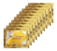 Ruzzut Lot de 30 paires de patchs sous les yeux au collagène doré 24 carats, anti-âge, coussinets en gel hydratant pour les yeux pour réduire les cernes, les yeux gonflés et les poches