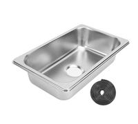 RV 304 Évier en acier inoxydable Cuisine de lavage à main bassin conception rectangulaire avec une prise d'égout de 40 mm pour les campeurs de bateaux de yacht à caravane Durable (Polissage Dessin