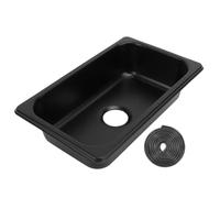 RV 304 Évier en acier inoxydable Cuisine de lavage à main bassin conception rectangulaire avec une prise d'égout de 40 mm pour les campeurs de bateaux de yacht à caravane Durable (Pulvérisation noire