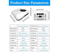 RV air conditioners, Climatiseur de Toit pour Camping-Cars, camions, fourgonnettes, tracteurs, Faible Bruit, réfrigération Efficace, balançoire à 360 degrés, télécommande,12V