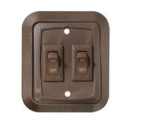 RV Designer Collection S655 Interrupteur mural double On/Off Marron 3,53" x 3"