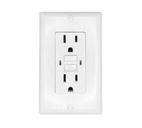 RV Designer S801, Double prise GFCI avec plaque de recouvrement, blanc, AC électrique