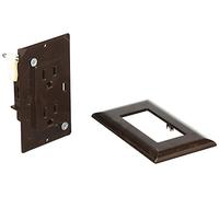 RV Designer S815, Double prise autonome avec plaque de recouvrement, marron, AC électrique