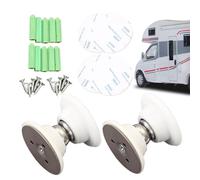 RV Door Holder - Magnetic Door Holder & Catch | Stainless Steel Heavy Duty Doors Stopper | Shockproof & Rustproof Holders For Campervans, Motorhomes & Home, Mount: Adhesive Or Screws, 2*PCs