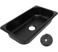 RV évier 304 en acier inoxydable 12.8x6.93x2,56in lavabo encastré pour les mains avec 40 mm de sortie de vidange pour les caravanes de bateau -Réduction de spray noir (GR -1365B)