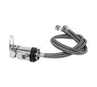 RV Robinet de douche avec raccord enfichable G1/2 de 80 cm, vanne mélangeur en alliage de zinc et pour caravane et camping-car, régulation de la température flexible pour une douche confortable, (noir