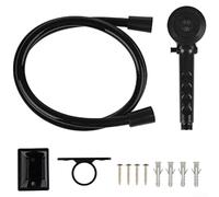 RV Shower Head Kit Plastic Rain Mode Hanging Install(Black)