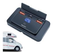 RV USB Charging Panel, 76W Power Outlet Module, Multi Port USB Adapter Panel with Fast Charge Feature, Vehicle Socket Upgrade Unit, Compact No Drill Install Design, RV Truck Boat Use