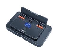 RV USB Outlet, 76W Double-Port USB Charger Adapter, No-Punching Charging Panel with Quick Installation for RV Boat Truck Bus Vehicle Interior Power Modification