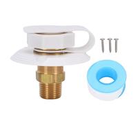 RV Water Inlet Flange with Check Valve | 3 Inch Universal Fit for City Water Supply | Brass Thread & ABS Cover for Trailers/Boats/Recreational Vehicles | Sealing Tape & Screws (White)