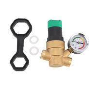 RV Water Pressure Regulator Valve with Gauge | 3/4" Brass Adjustable Stops Leaks | Built - in Strainer for Pure Water | Easy Install RVs/Campers/Homes