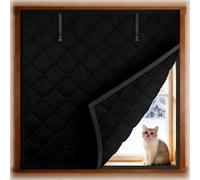 Rv Window Insulation for Winter Oxford Cloth Thermal Window Cover 32＂34＂35＂39＂43＂47＂Window Insulation Kit with Hook Loop for Attic Kitchen Bathroom Room Camper Living Room(Black,79x106in/200x270cm)
