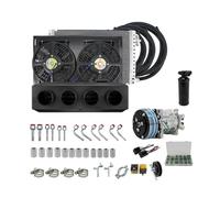 RV65F 12 V/24 V Climatiseur 508 Kit De Compresseur Accessoires, Compatible for Minibus Pickup Truck Tracteur Pelle AC A/C, Pièce Pompe(12V Cool and Heat)