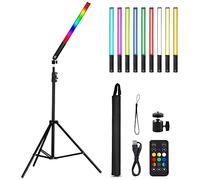 RVB Led à Bâton Lumineux de photographie, Baguettes Lumineux Led Dimmable, Batterie intégrée, 21 Modes d'éclairage avec trépied pour Tiktok,Youtube,Tournage Vidéo,Éclairage Extérieur,design magnétique