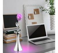 RVB LED lampe de chevet changement de couleur rose fleurs design côté décoration lampe salon éclairage chrome