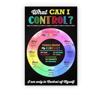 RVBLRDSE Circle of Control Poster, CBT Therapy Tool for Anxiety, Educational Wall Art for Therapist Office, School & Social Work(Framed,08x12inch(20x30cm))