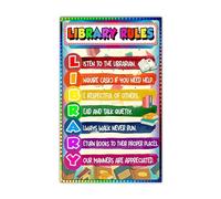 RVBLRDSE Elementary Classroom Rules Poster, Colorful Educational Decor for Positive Behavior, Great for School and Home Wall Art(Unframed,08x12inch(20x30cm))