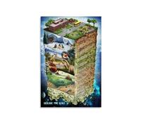 RVBLRDSE Evolution of Life Wall Art - Geologic Time Scale Chart with Prehistoric Animals, Educational Poster for Home Office Decor, Gift for Science Lover(Framed,12x18inch(30x45cm))