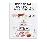 RVBLRDSE Healthy Eating Chart Carnivore Diet Food Pyramid Guide for Kitchen Clinic Decor Nutritional Information Poster(Unframed,08x12inch(20x30cm))