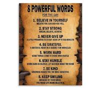 RVBLRDSE Minimalist Wall-Art 8 Powerful Words for Positivity Canvas Poster for Bedroom and Office Decor(Framed,16x24inch(40x60cm))