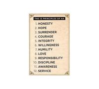 RVBLRDSE Sobriety Principles Wall-Art Poster Addiction Recovery Daily Affirmations Stay Sober Inspirational Decor For Sober Living Home Office(Framed,12x18inch(30x45cm))