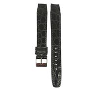 RVC Bracelet pour montre avec les anses soudées en crocodile gris foncé, disponible en 16-18 et 20mm (Boucle dorée, 18mm)